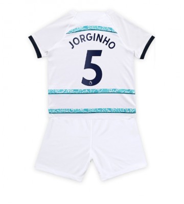 Chelsea Jorginho #5 Bortedraktsett Barn 2022-23 Kortermet (+ Korte bukser)